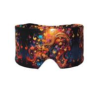 Colorful Music Notes Unisex Side Sleeping Headband, Sleeping Eye Mask and Ear Muffs, (26.8 * 4.3 inches), Indoor and Outdoor Travel Yoga Adjustable Comfort Eye and Ear Muffs,