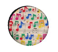 Colorful Music Notes Universal Waterproof Trailer Tire Cover Trailer Wheel Cover Custom Travel Wheel Protectors for Trailers Truck RV