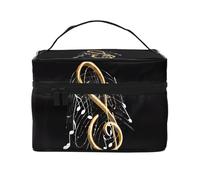 Colorful Music -Print Waterproof Cosmetic Bag for Travel & Gym - Large Makeup Organizer Compartments, Premium Twill Fabric, Leak-Proof Design