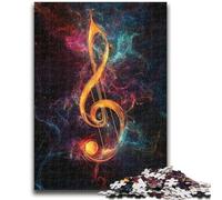 Colorful Music Symbols 1000 Pieces Jigsaw Puzzle For Adults Teens,Help The Brain Exercise Addictive Toys to Cultivate Patience Great Gift (50X75cm)