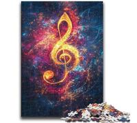 Colorful Music Symbols Adult Puzzles 1000 Pieces,Help The Brain Exercise Addictive Toys to Cultivate Patience Unique Challenge Game (50x75cm)