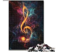 Colorful Music Symbols Jigsaw Puzzles for Adults 1000, Challenging Game And Family Play with Matching Poster And Trivia Sheet 26x38cm