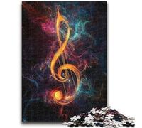 Colorful Music Symbols Jigsaws Puzzles 1000 Pieces for Teenagers Gifts,Help The Brain Exercise Addictive Toys to Cultivate Patience Suitable for Couples (38X26cm)