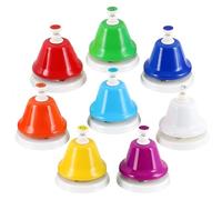 Colorful Musical Instrument | Colorful Handbells | Stainless Steel Desk Bell, Multifunctional Preschool Toy, Steel Service Tool, Musical Desk Accessory, Desk Bell With Base for Kids