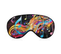 Colorful Musical Note Eye Mask, Side Sleeping Mask Light Blindfold Sleeping Mask Nose Pad and Elastic Band for Children Women and Men