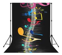 Colorful Musical Note Print Backdrop For Photoshoot, Photo Backdrop Background Curtain For Photography Portraits(No Stand)