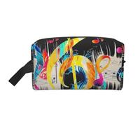 Colorful Musical Note Printed Makeup Bag Travel Portable Cosmetic Bag Large Capacity Makeup Case Toiletry Handbag Organiser for Women
