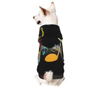 Colorful Musical Note Small Pets Wear Hoodies,Dog Jumper Sweatshirt,Warm And Lightweight, Soft Texture, Easy To Wear