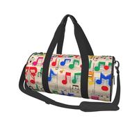 Colorful Musical Notes Travel Duffel Bag Sports Gym Bag, Lightweight Overnight Weekender Bag With Shoes Compartment Yoga Gym Sports Bag For Men Women