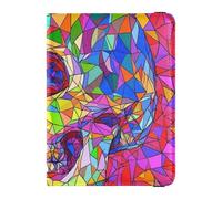 Colorful Mysterious Broken Skeletons Leather Passport and Vaccine Card Wallet Combo Vaccine Case Protector Cover Cute Passport Book Ultra Slim, Colorful mysterious broken skeletons, One Size