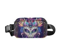 Colorful Mystic Tarot Astrological Mask Stylish Fanny Pack Waist Bag for Men Women Waterproof Zipper Fanny Pack Sling Bag with Adjustable Strap for Travel Gym Work, Colorful mystic Tarot astrological