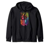 Colorful Nail Technician Flag Nail Tech Pride Zip Hoodie