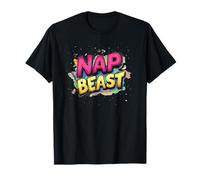 Colorful Nap Beast Statement Emblem T-Shirt