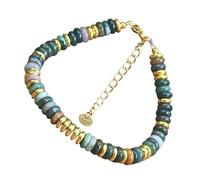 Colorful Natural Stone Beads Handmade Bangle Waterproof Bohemia Beaded Wristchain Jewelry Women Festival Celebration Jewelry