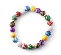 Colorful Natural Volcanic Stone，Healing Crystals Bracelet ，Bracelet Stress Relief Healing Chakra， Yoga Stretch Bracelets