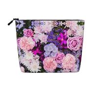 Colorful Nature Flower Print Makeup Bag, Toiletry Organizer,One Pack for Multiple Daily Uses, Business Trip Companion