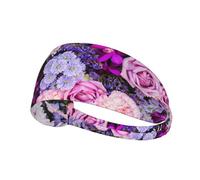 Colorful Nature Flower Print Sports Headbands For Men Women, Moisture Wicking Sweat Band Elastic Wide Hair Bands,For Running, Cycling, Basketball, Gym Exercise, Football
