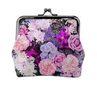 Colorful Nature Flower Printing Small Coin Purse, Lightweight Travel Wallet for Sightseeing Tours and Shopping Sprees