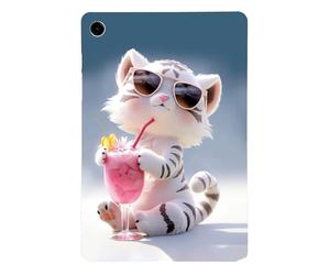 Colorful Nature-Themed Bumper for Lenovo Tab M8 4th Gen TB300FU Impact-Resistant Corners, Ultra Light Flexible Shell, High-Definition Cute Little Tiger Print, Silky Smooth Matte Back Cover