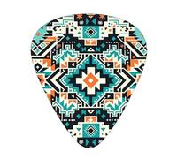 Colorful-Navajo-Aztec 12 Pack Guitar Picks With 3 Thicknesses And Storage Box, Abs Plectrums For Electric Bass Guitar Players