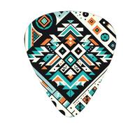 Colorful-Navajo-Pattern-Aztec 12 Pack Guitar Picks With 3 Thicknesses And Storage Box, Abs Plectrums For Electric Bass Guitar Players