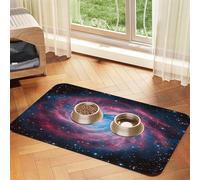 Colorful Nebula in The Universe Pet Food Mat 23.62x15.71in Absorbent Non-Slip PU Leather Feeding Mat for Dogs Cats Rubber Bottom Fast Drying Rollable Pet Bowl Placemat