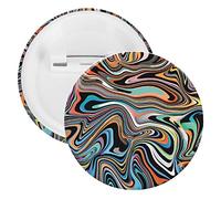 Colorful Neon Bright Colors Abstract Liquid Ink Paint Marble Texture 1 PC Round Tinplate Badge, Badge Lapel Tie Pin, Lightweight Button Badge for Women Men Office Worker Teacher Student Decor