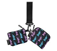 Colorful Neon Fluorescent Statue Of Liberty Women's Coin Purses Card Cases Large Capacity Coin Purse Change Holder with Zipper Coin Pocket for Work Travel 2 Packs, Colorful neon fluorescent Statue of