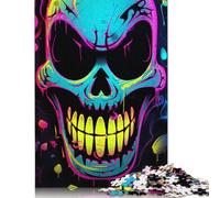 Colorful Neon Graffiti Skull 1000 Pieces Jigsaw Puzzle for Adults, Teens And Jigsaw Puzzles, 1000 Piece Family Games Jigsaw Challenge Toy 1000pcs (75x50cm)
