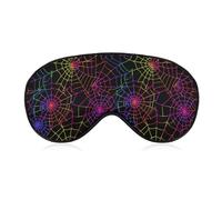 Colorful Neon Spider Web Halloween Sleep Mask Eye Masks Soft Blackout Eye Shade Cover Blindfold Eyeshade for Deep Rest Travel Nap