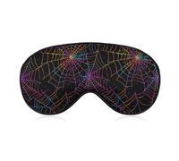 Colorful Neon Spider Web Halloween Sleep Mask Eye Masks Soft Blackout Eye Shade Cover Blindfold Eyeshade for Deep Rest Travel Nap