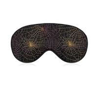 Colorful Neon Spider Web Halloween Sleep Mask for Women Men Soft Eye Masks Adjustable Blindfold Sleeping Shade Cover 8 X 4 Inch