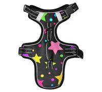 Colorful Neon Stars Black Fashion Reflective Dog Vest for Boston Terrier Dog Training Stretchy Vest for Dogs Large with Handle chalecos para Perros Medium