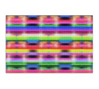 Colorful Neon Stripes Adults Jigsaw 500 Piece Puzzles White Elephant Fun Family Puzzle Animal Floral Art, 20.5x14.9 Inch