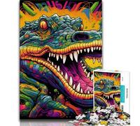 Colorful Nile Crocodiles 1000 Pieces Jigsaw Puzzles For Teens And Adults,Educational Toys Is Ideal As A Gift for The Whole Family 50x75cm