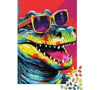Colorful Nile Crocodiles Puzzles for Woodenboard Puzzles Great Gift for Adults 1000pcs (75x50cm)
