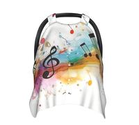 Colorful Notes Baby Car Seat Cover Soft Baby Nursing Cover Infant Carseat Stroller Cover for Girls and Boys