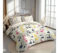 Colorful Notes Super King Size Duvet Cover Sets 3D Printed Microfiber Light Beige Bedding Set Ultra-Soft Quilt Cover 260 x 220 cm with Zipper Closure and 2 Pillowcases 50x75 cm a.335