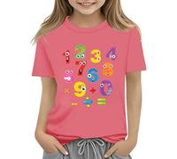 Colorful Number Day Math Kids T Shirt Number Day 2025 School Math Day Top Number Day T Shirts Math Lovers Gift 1st Girl, pink, 6-7 Jahre