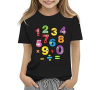 Colorful Number Day Math Kids T Shirt Number Day 2025 School Math Day Top Number Day T Shirts Math Lovers Gift 1st Girl, black, 6-7 Jahre