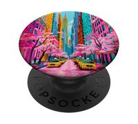 Colorful NYC Spring Taxi Street Urban Art Vibes Design PopSockets Adhesive PopGrip
