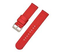 Colorful Nylon Strap 18mm/20mm/22mm/24mm Quick Release Bracelet Nylon Braid Watch Accessories, Red, 24mm
