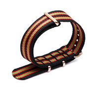 Colorful Nylon Watch Band with Rose Gold Pin Buckle NATO Wristband Sport Straps 18/20/22/24mm, 22mm