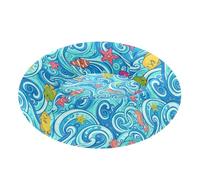 Colorful Ocean Life Pet Dog Bed Removable & Washable fluffier Orthopedic for Medium Size Pets Sleeping