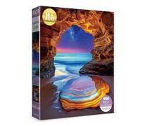 Colorful Ocean Rock Puzzles for Adults 1000 Pieces Nature, Beatiful Sunset Beach Aurora Landscape Jigsaw Puzzles, Pretty Stars Scenery Puzzle