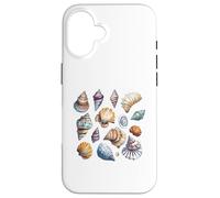 Colorful Ocean Seashells Marine Life Pattern Case for iPhone 16