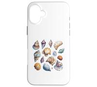 Colorful Ocean Seashells Marine Life Pattern Case for iPhone 16 Plus