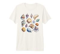Colorful Ocean Seashells Marine Life Pattern Premium T-Shirt