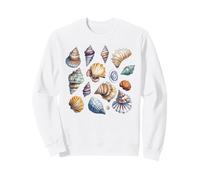 Colorful Ocean Seashells Marine Life Pattern Sweatshirt