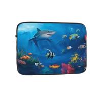 Colorful Ocean Theme Pattern 17 inch laptop bag, inner protective sleeve, portable and suitable for business trips or travel